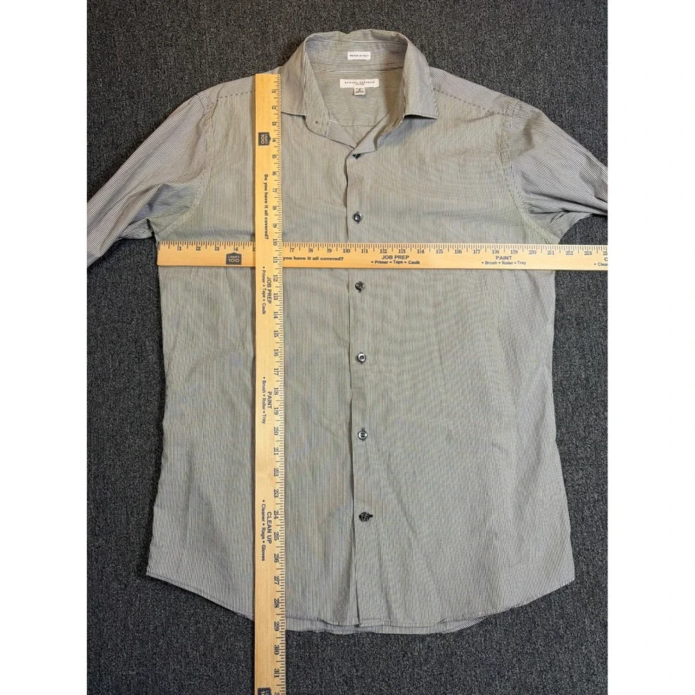Banana Republic Mens Fitted Striped Button Down Shirt 15-15.5 M Woven in Italy